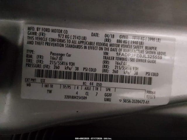 2018 FORD FOCUS SE 9