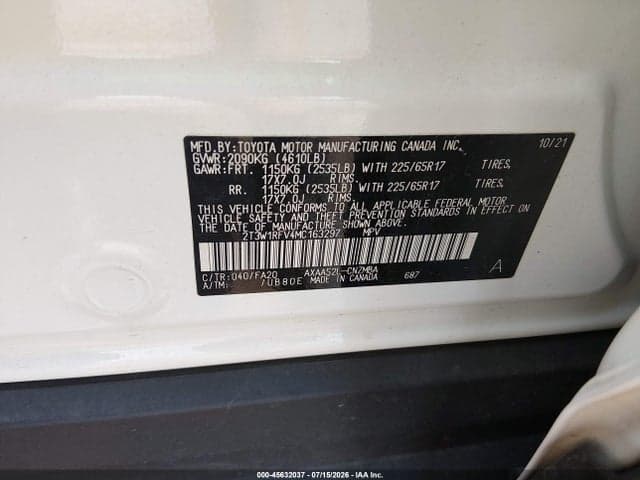 2021 TOYOTA RAV4 XLE 9