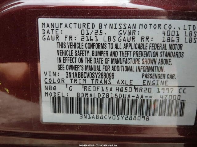 2025 NISSAN SENTRA SV 9