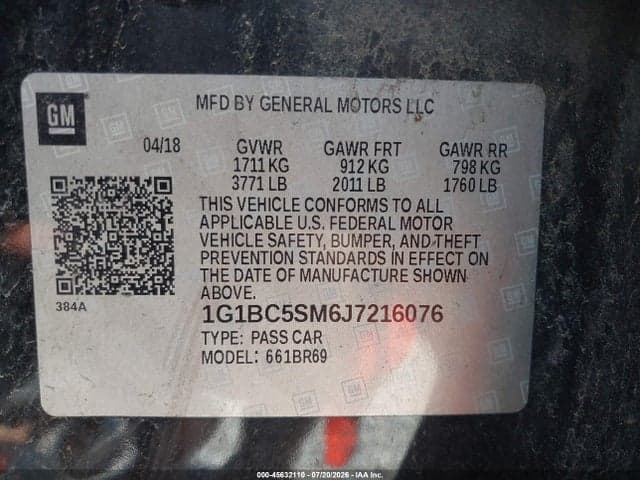 2018 CHEVROLET CRUZE LS AUTO 9