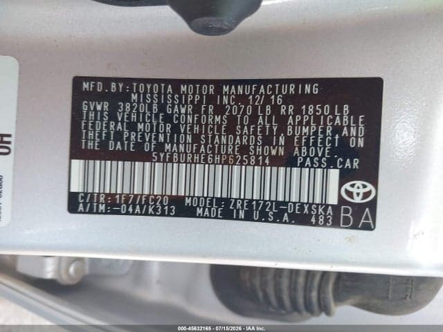 2017 TOYOTA COROLLA SE SPECIAL EDITION 9
