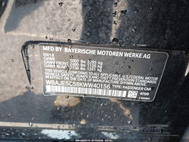 2019 BMW 540I 9