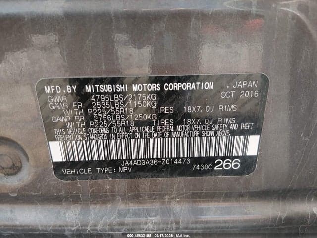 2017 MITSUBISHI OUTLANDER SE/SEL 9