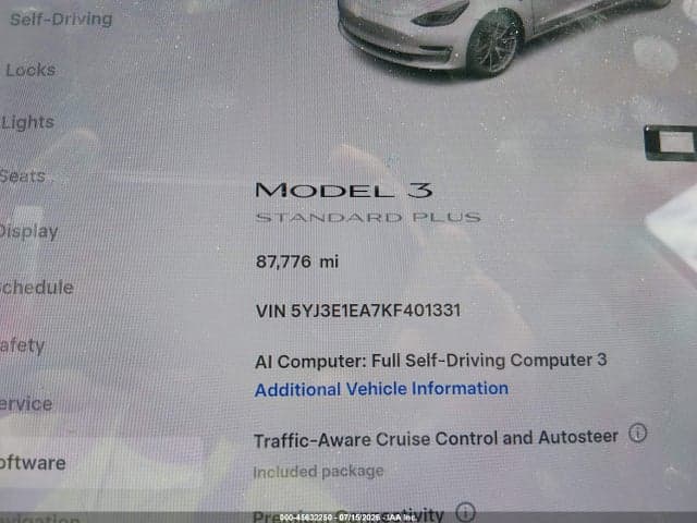 2019 TESLA MODEL 3 LONG RANGE/MID RANGE/STANDARD RANGE/STANDARD RANGE PLUS 13