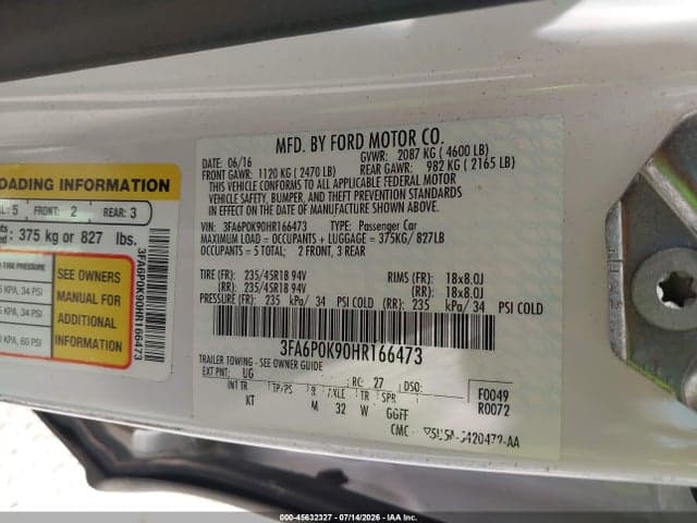 2017 FORD FUSION TITANIUM 9