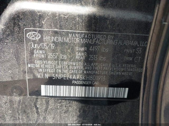 2019 HYUNDAI SONATA SE 9