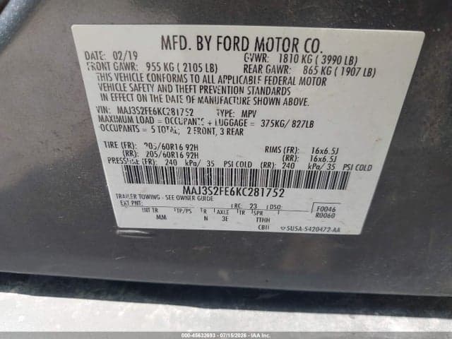 2019 FORD ECOSPORT S 9