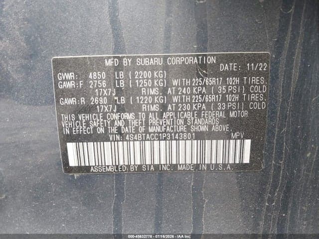 2023 SUBARU OUTBACK PREMIUM 9