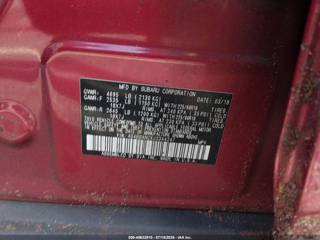 2018 SUBARU OUTBACK 2.5I LIMITED 9