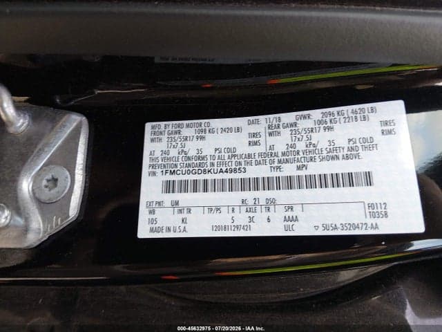 2019 FORD ESCAPE SE 9