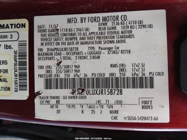 2018 FORD FUSION HYBRID SE 9