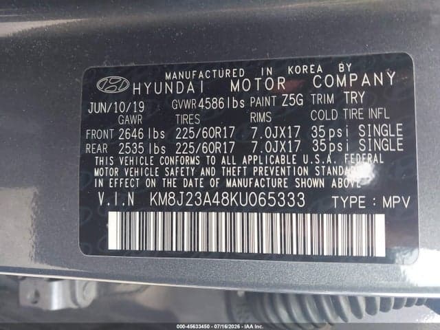 2019 HYUNDAI TUCSON SE 9