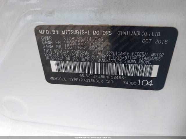 2019 MITSUBISHI MIRAGE G4 ES 9