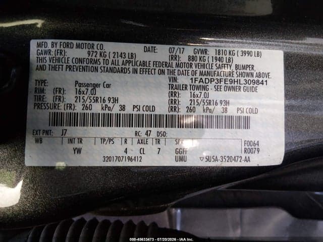 2017 FORD FOCUS SE 9