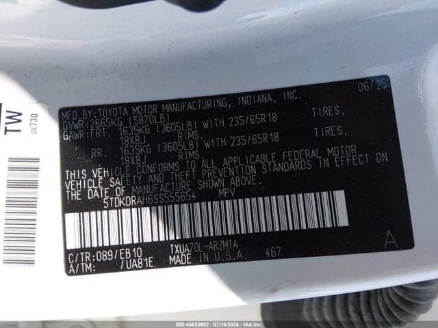 2025 TOYOTA HIGHLANDER XLE 9