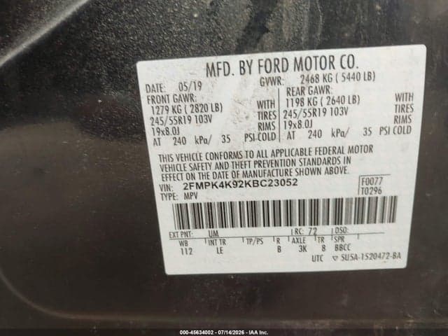 2019 FORD EDGE TITANIUM 9