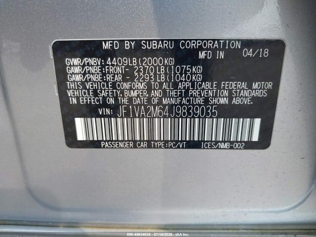 2018 SUBARU WRX STI 9