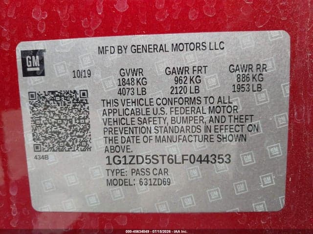 2020 CHEVROLET MALIBU FWD LT 9