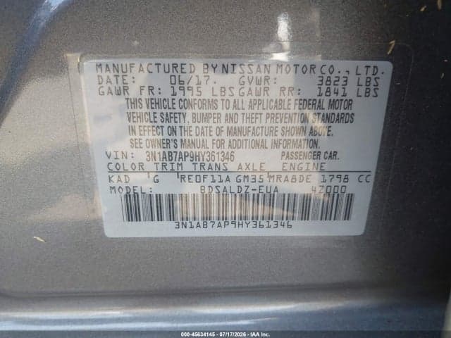 2017 NISSAN SENTRA SV 9