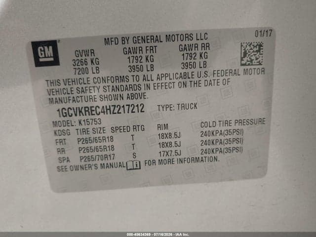 2017 CHEVROLET SILVERADO 1500 2LT 9