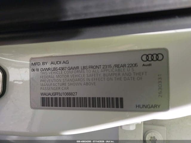 2018 AUDI A3 2.0T PREMIUM/2.0T TECH PREMIUM 10