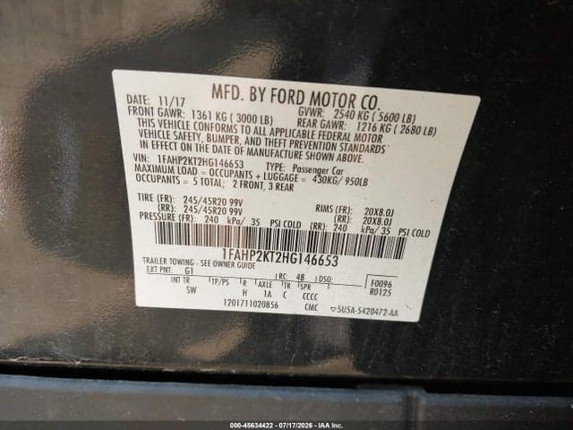 2017 FORD TAURUS SHO 9
