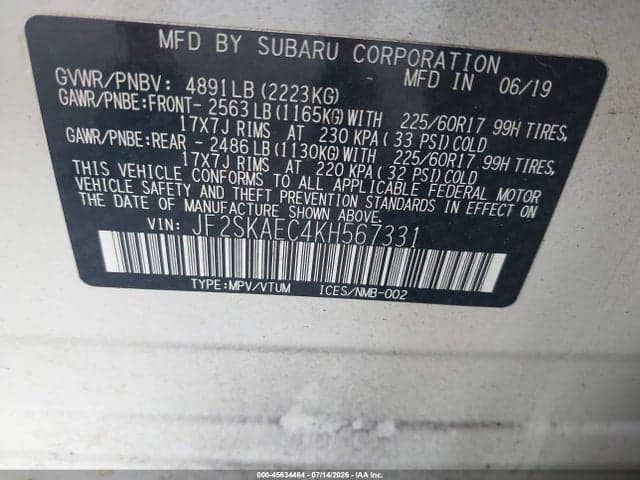 2019 SUBARU FORESTER PREMIUM 9