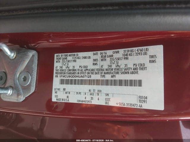 2017 FORD ESCAPE SE 9
