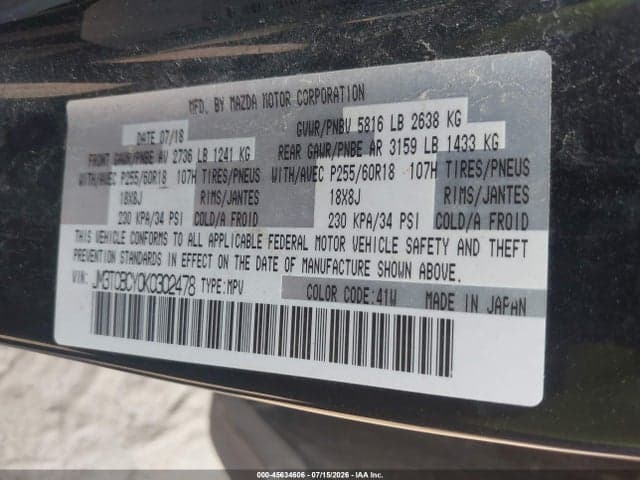 2019 MAZDA CX-9 TOURING 9