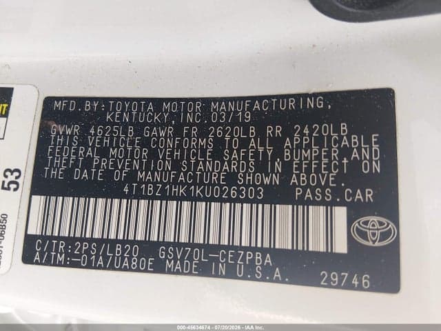 2019 TOYOTA CAMRY XSE V6 9