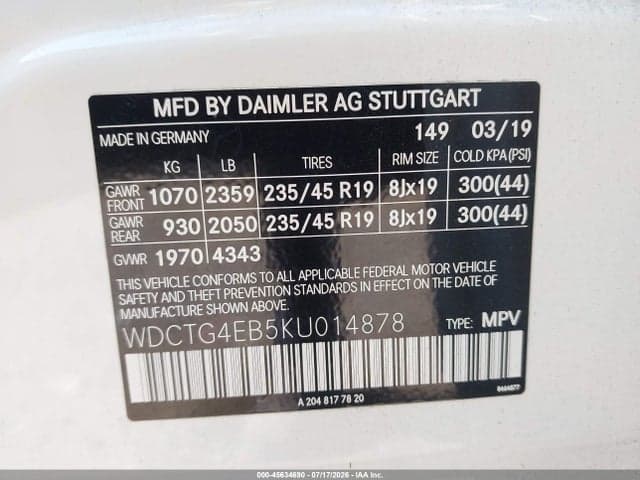 2019 MERCEDES-BENZ GLA 250 9