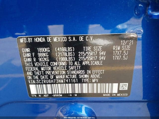 2022 HONDA HR-V AWD EX-L 9