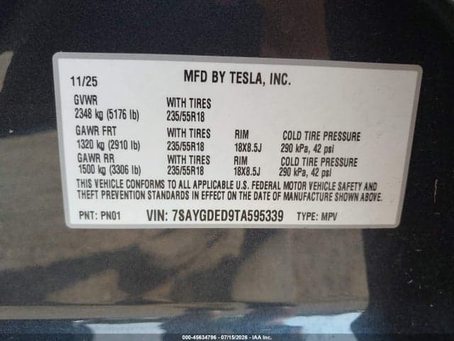 2026 TESLA MODEL Y PREMIUM REAR-WHEEL DRIVE/REAR-WHEEL DRIVE 9