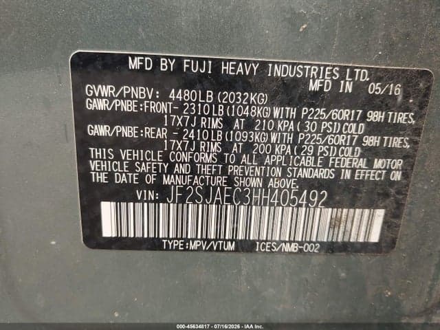 2017 SUBARU FORESTER 2.5I PREMIUM 9