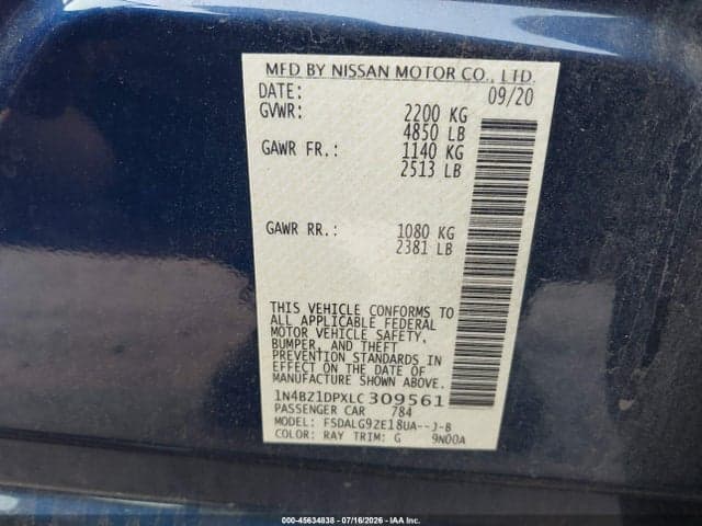 2020 NISSAN LEAF SL PLUS 62 KWH 9