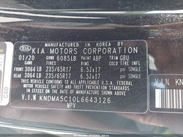 2020 KIA SEDONA L 9