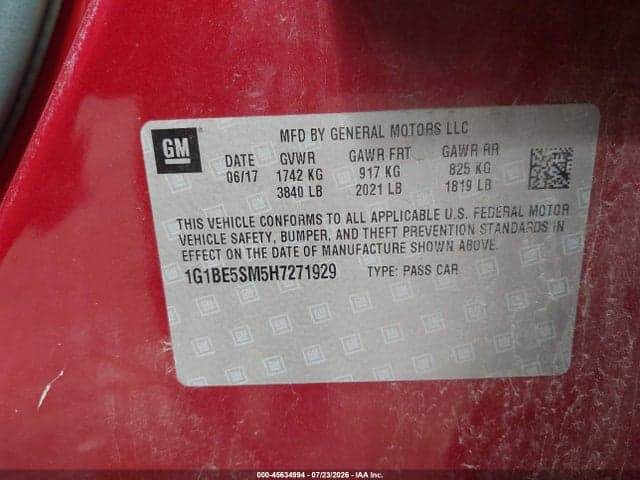 2017 CHEVROLET CRUZE LT AUTO 9