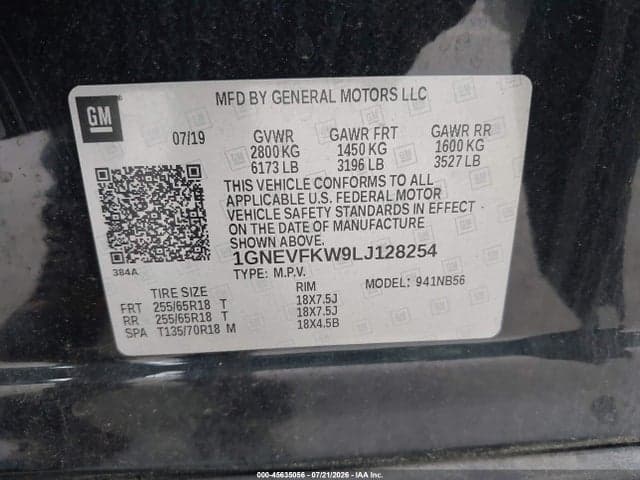 2020 CHEVROLET TRAVERSE AWD LS 9