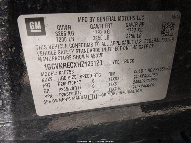 2017 CHEVROLET SILVERADO 1500 LT 9