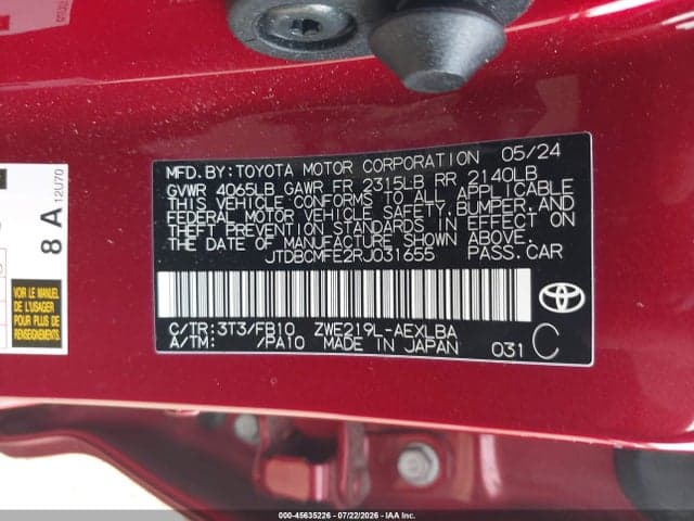 2024 TOYOTA COROLLA HYBRID LE 9