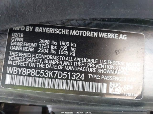 2019 BMW I3S 120AH W/RANGE EXTENDER 9