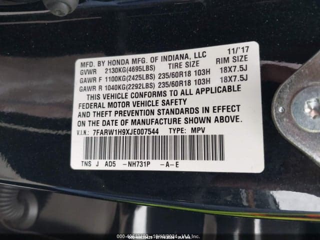 2018 HONDA CR-V TOURING 9