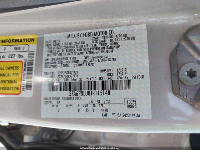 2018 FORD FUSION HYBRID SE 9