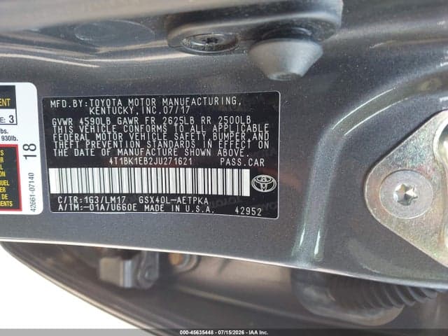 2018 TOYOTA AVALON LIMITED 9