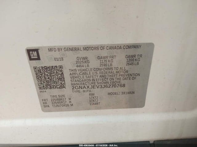 2018 CHEVROLET EQUINOX LT 9