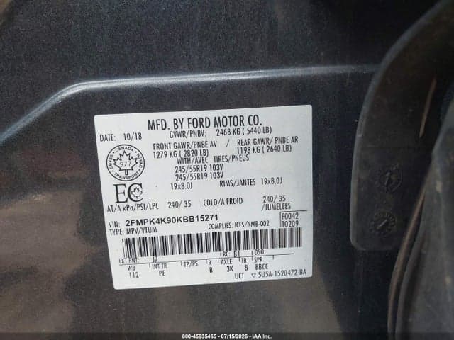 2019 FORD EDGE TITANIUM 9
