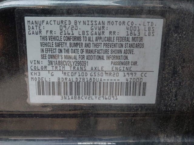 2020 NISSAN SENTRA SV XTRONIC CVT 9