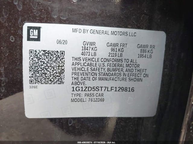 2020 CHEVROLET MALIBU FWD LT 9