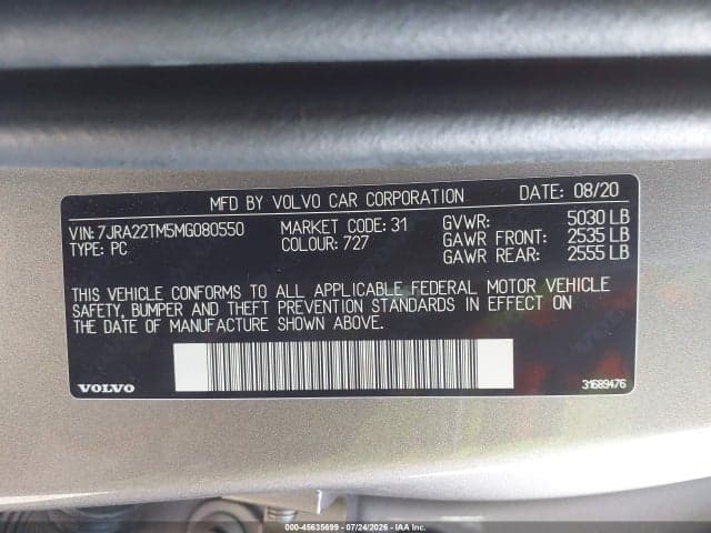 2021 VOLVO S60T5MOMENTUMAWD 9
