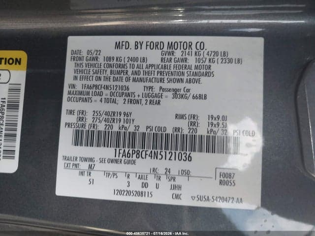 2022 FORD MUSTANG GT PREMIUM FASTBACK 9